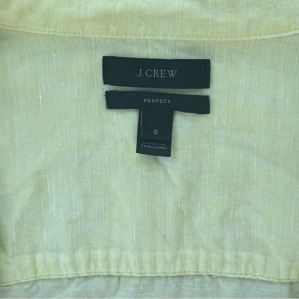 J Crew Perfect Button Up Light Yellow - image 2